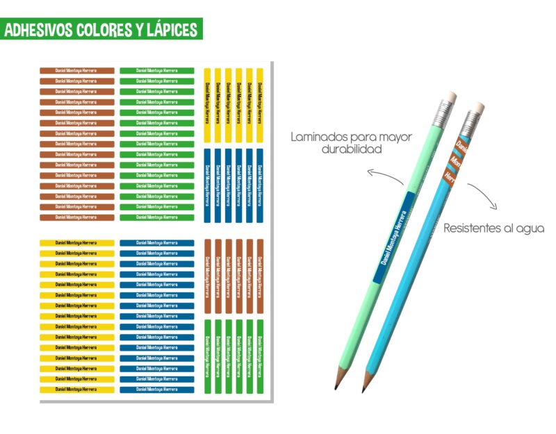 Adhesivos Colores y Lápices